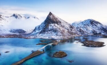 Fredvang bridge on the Lofoten islands, Norway